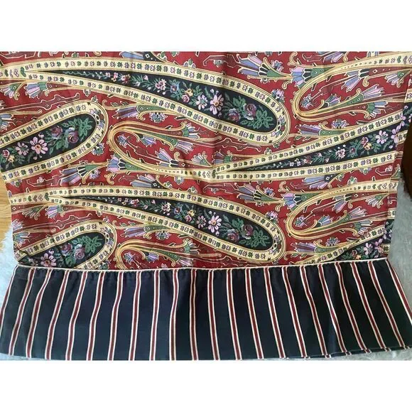 VINTAGE 90s Royal Sateen 100% combed cotton paisley pillowcase (1) - Picture 3 of 4